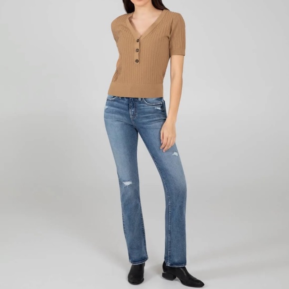 Silver Jeans Co Women's. Avery High Rise Slim Bootcut Jeans In Indigo - Picture 2 of 13